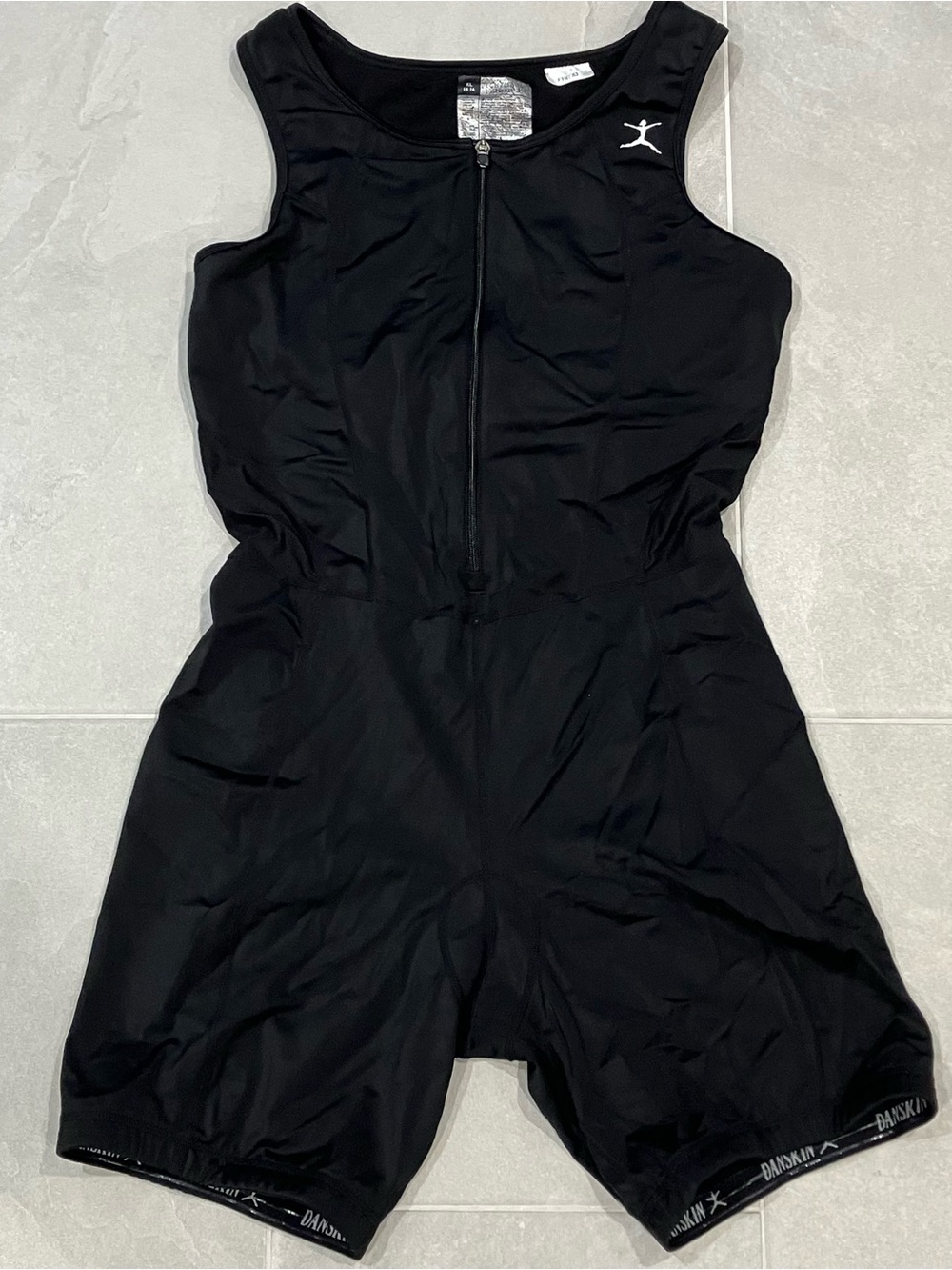 Danskin Black One-Piece cycling bodysuit jumpsuit